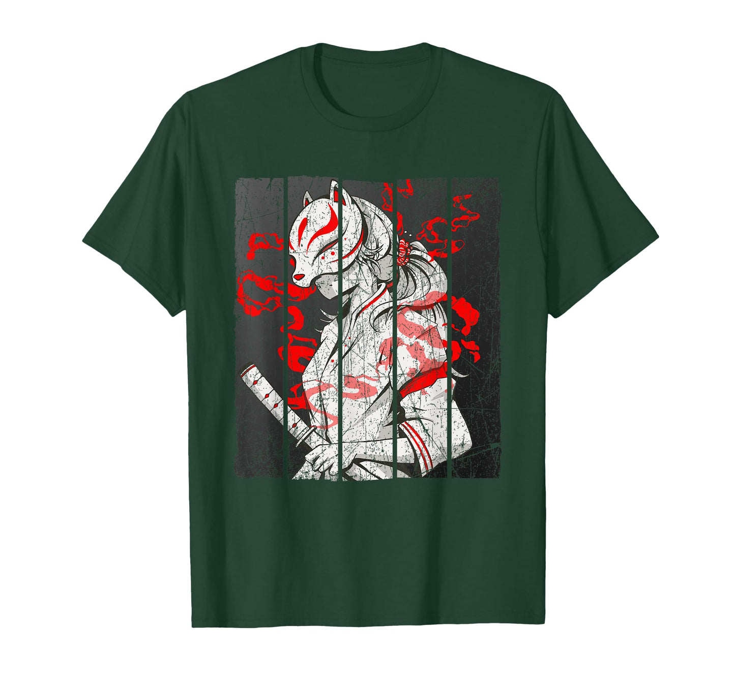 Japanese Mask Fox Aesthetic Kitsune Inari Oni Anime T-Shirt