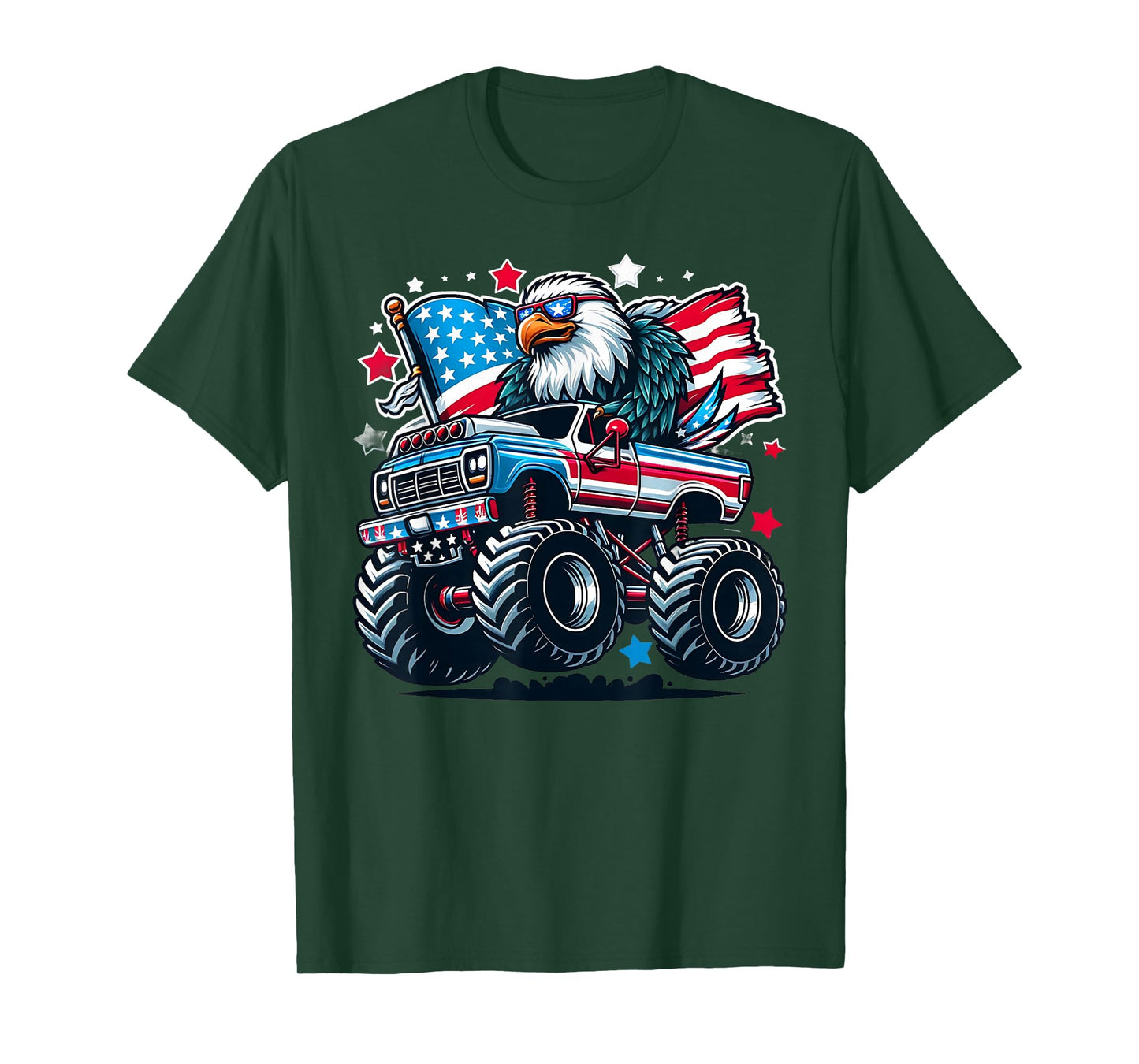 4th of July Patriotic American Flag Eagle USA Red White Blue T-Shirt