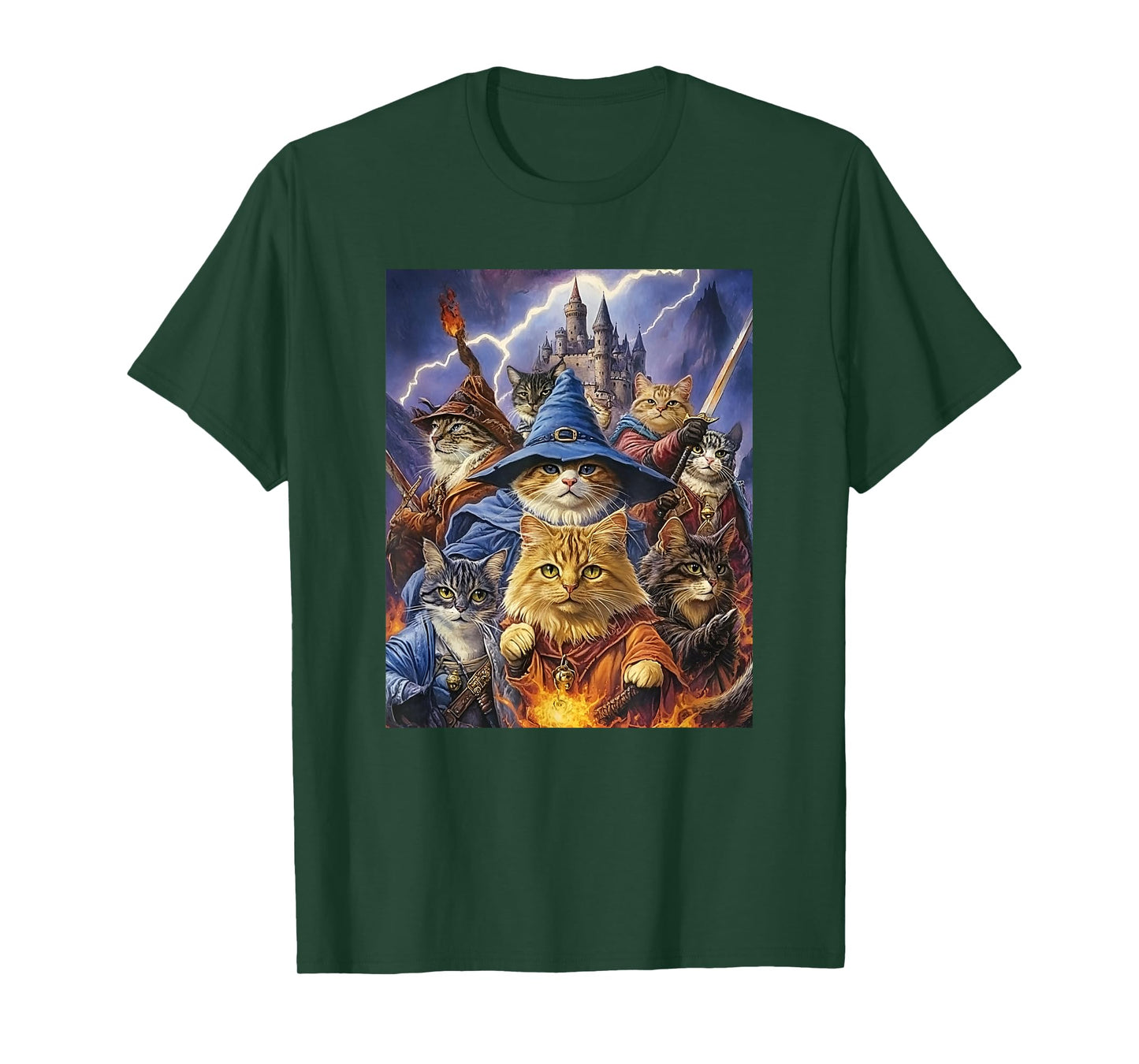 Fantasy Feline Wizard Cats T-Shirt