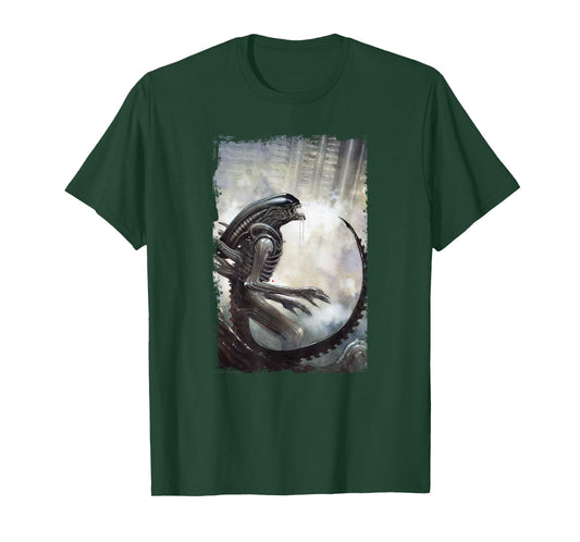 Aliens Iconic Dangerous Xenomorph Big Chest Retro Poster T-Shirt