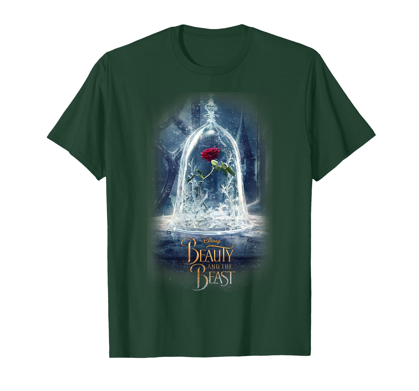 Disney Beauty and The Beast Epic Glass Rose Graphic T-Shirt T-Shirt