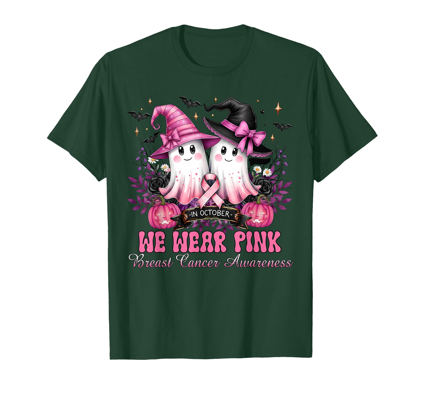 Breast Cancer Halloween for Women in October We Wear Pink T-Shirt