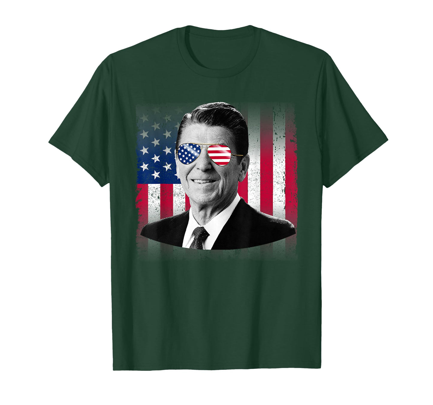 President Reagan USA Flag Patriotic American 4th of July T-Shirt