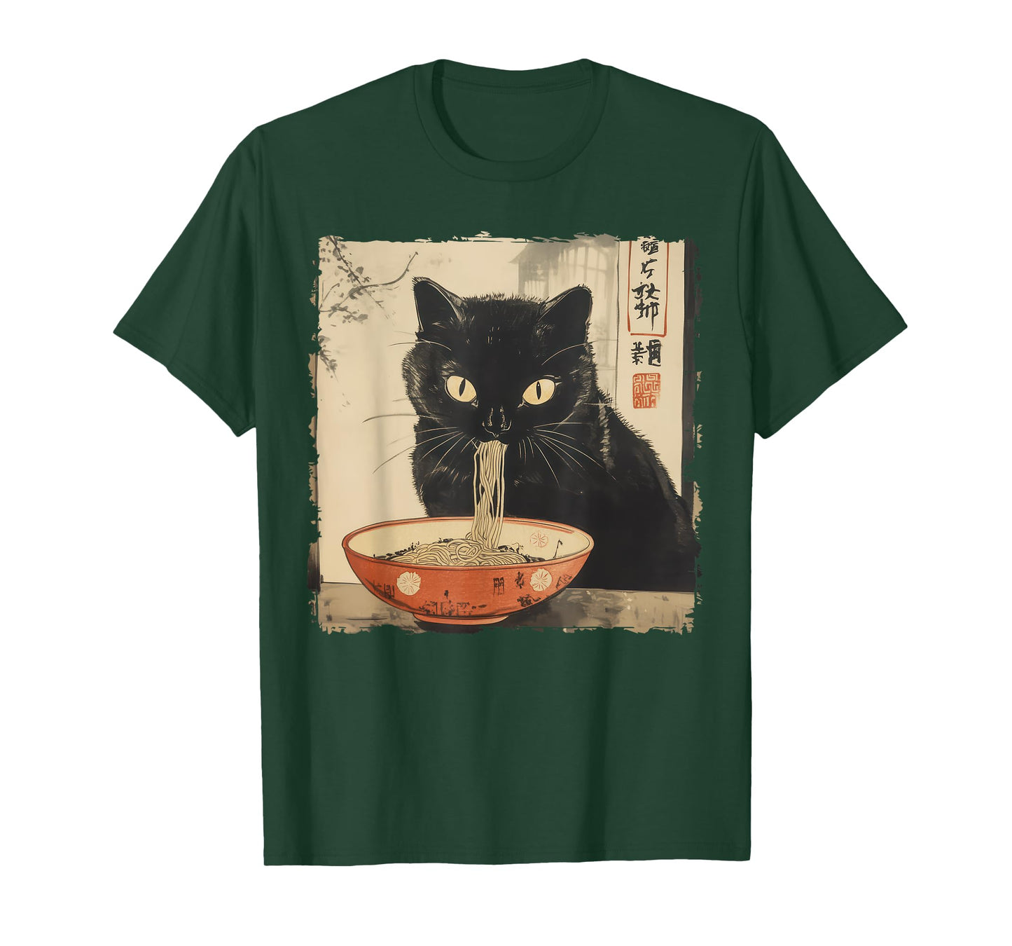 Cat Ramen Noodle Japanese Art Anime Manga Kawaii Cat T-Shirt