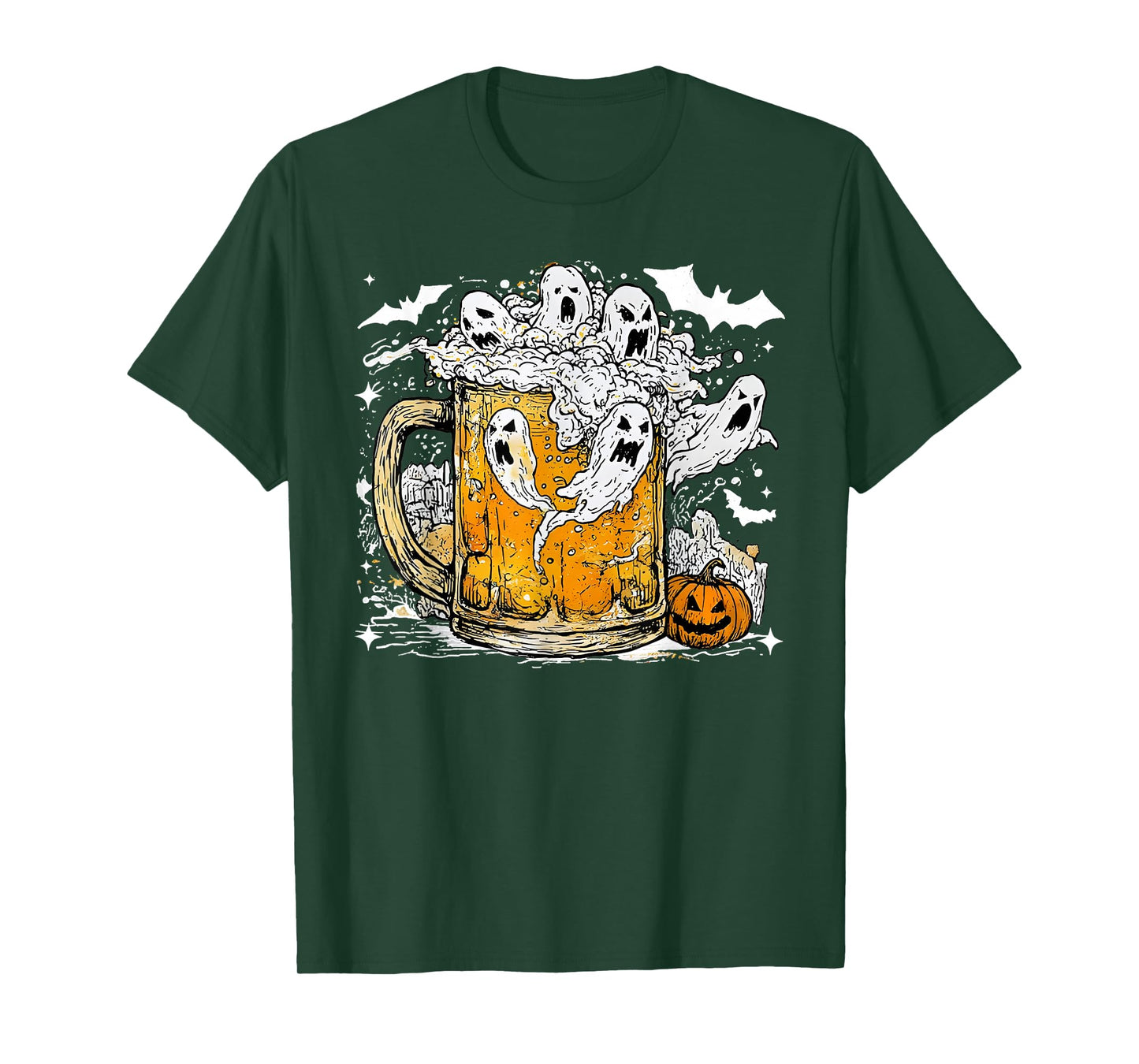 Ghost Beer Halloween Funny Costume Men Women T-Shirt