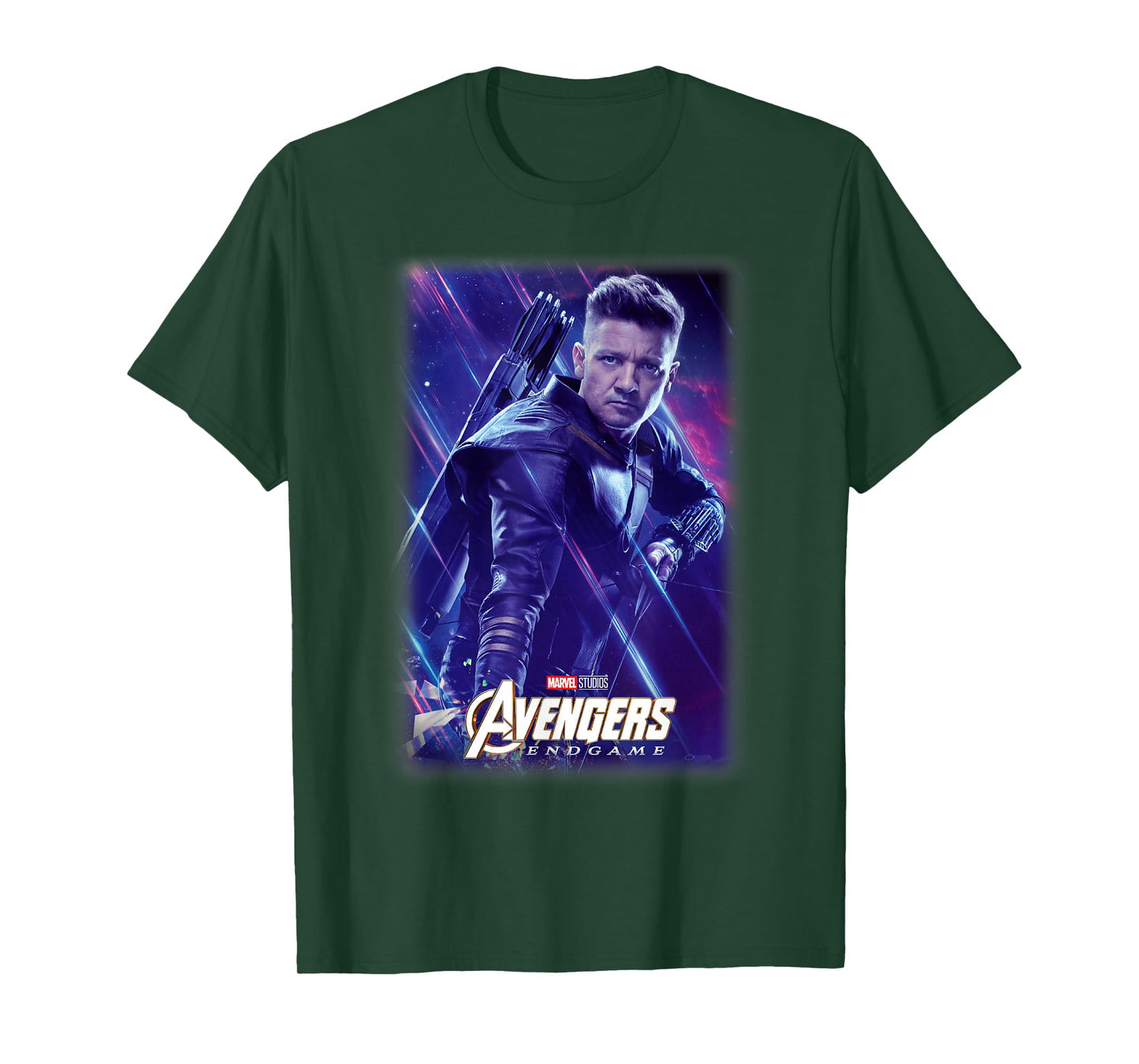 Marvel Avengers Endgame Hawkeye Galactic Poster T-Shirt Small