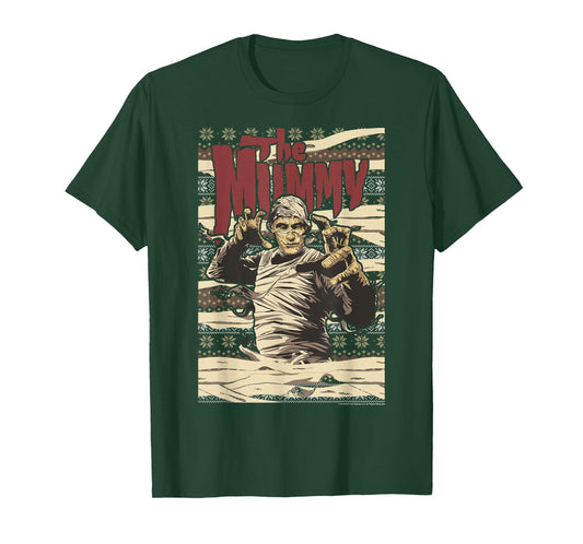 Universal Monsters Christmas The Mummy Ugly Sweater T-Shirt