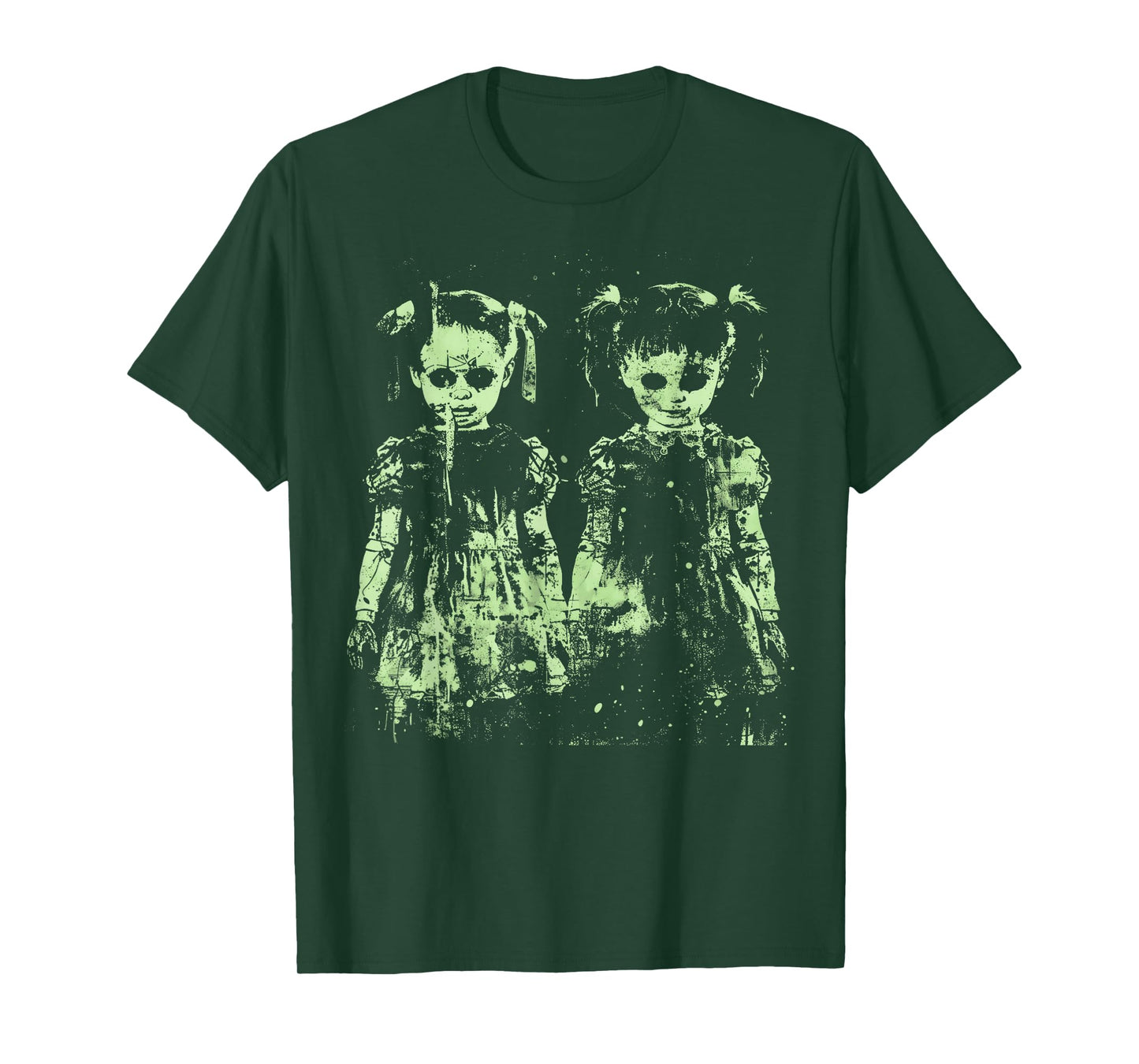 Horror Doll Creepy Cute Haunted Green Pastel Goth Alt Scary T-Shirt