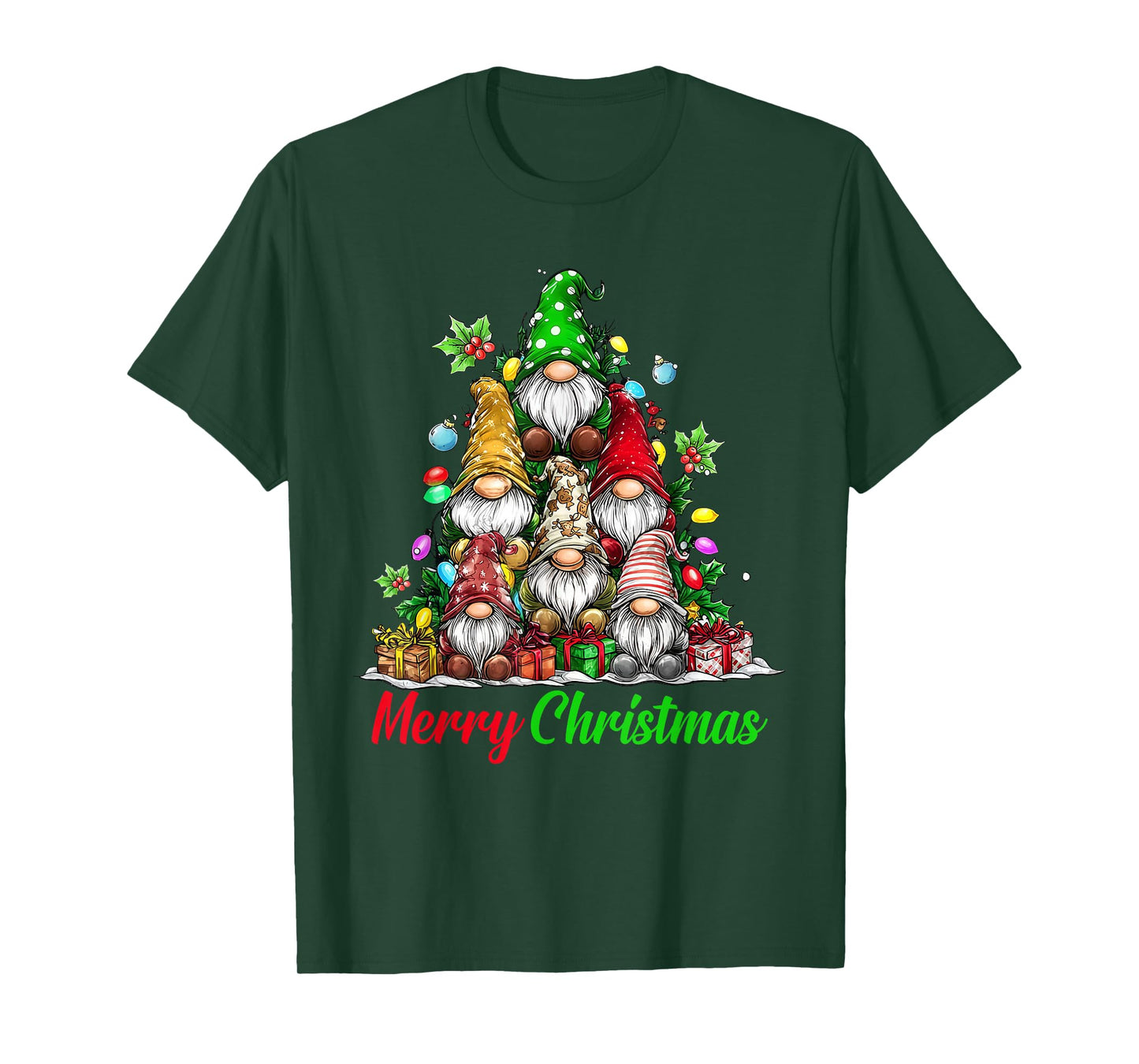 Gnomes Christmas Tree Pajamas Funny Gnome Holiday Xmas T-Shirt