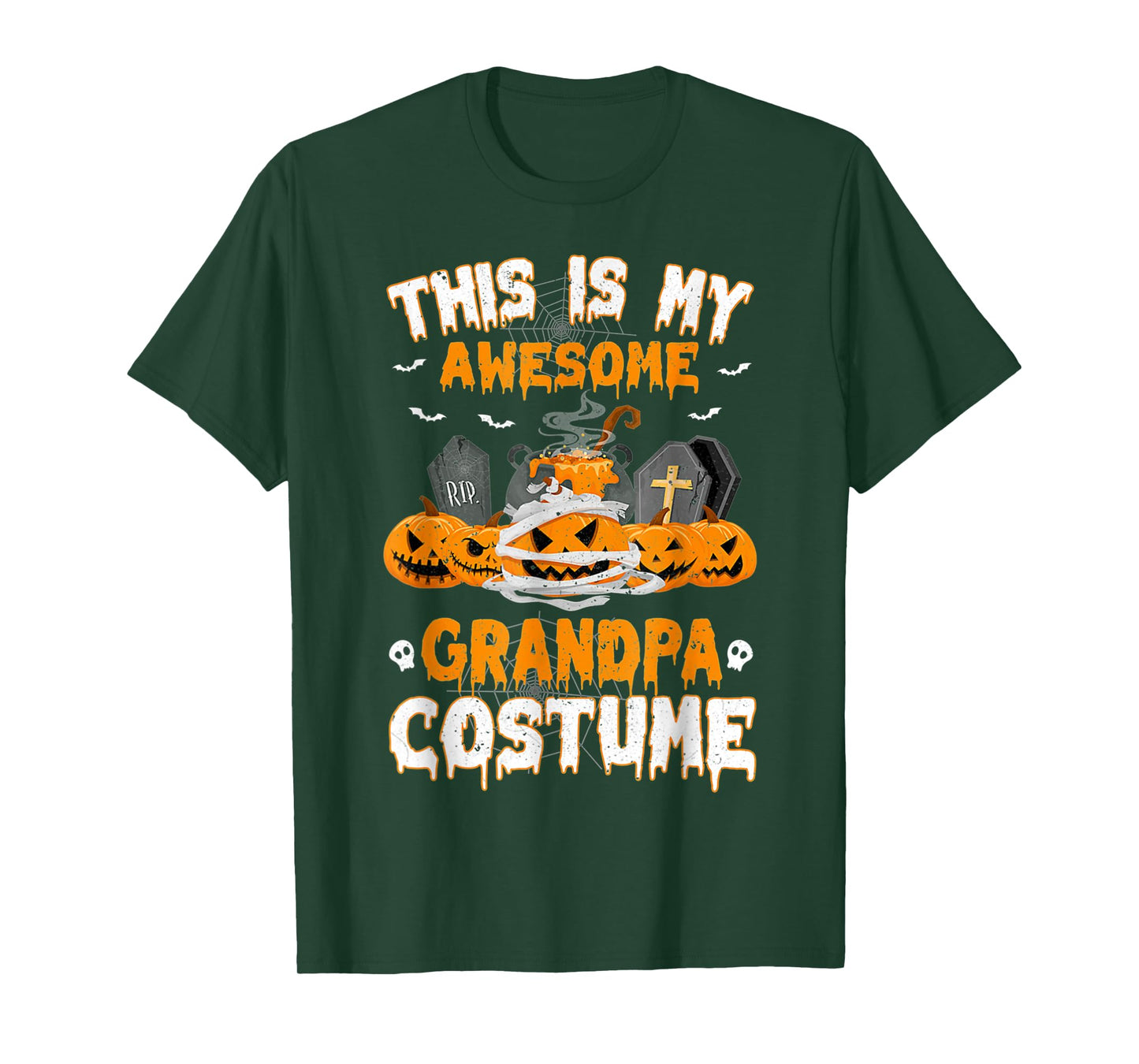 This Is My Awesome Grandpa Costume Scary Pumpkin Halloween T-Shirt