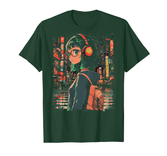 Anime Girl Japan Back Printed Graphic T-Shirt