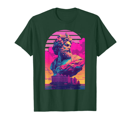 Zeus Jupiter Vaporwave Aesthetic Greek God Retrowave Graphic T-Shirt