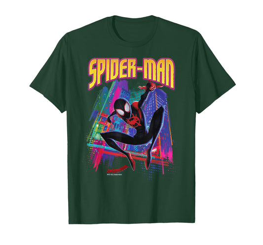 Marvel Into The Spider-Verse Neon Skyline T-Shirt