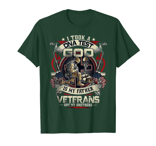 I Took A DNA Test God Is My Father Veterans Brothers T-Shirt