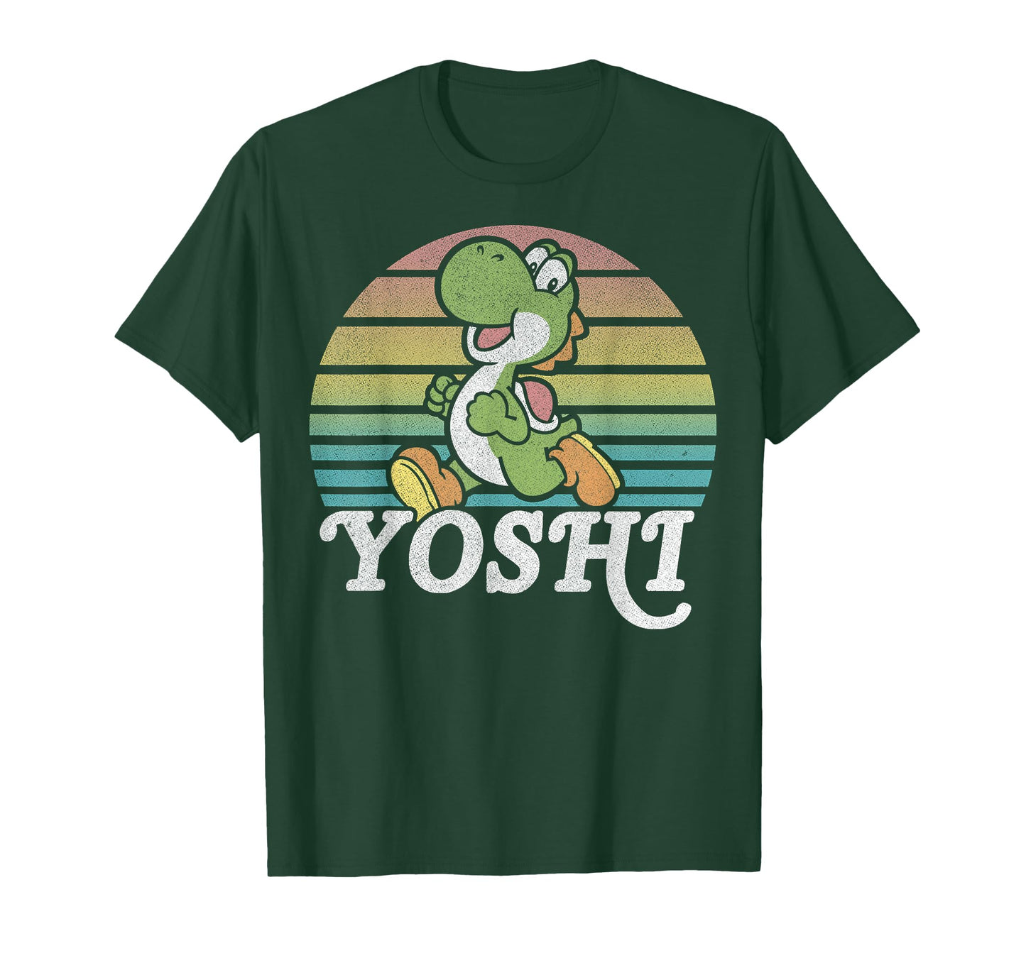 Super Mario Yoshi Retro Line Run Portrait T-Shirt