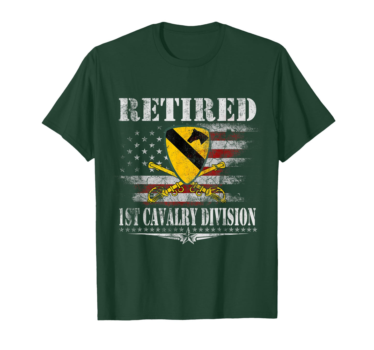 Retired 1st Cavalry Division Veteran Patriotic Veterans Day T-Shirt