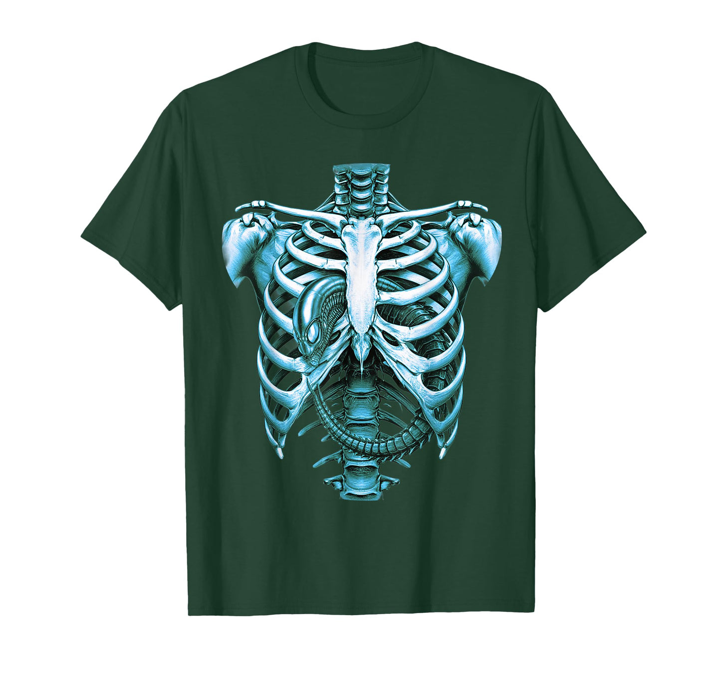 Funny UFO Aliens X Ray Radiography Graphic Adult Costume Tee T-Shirt