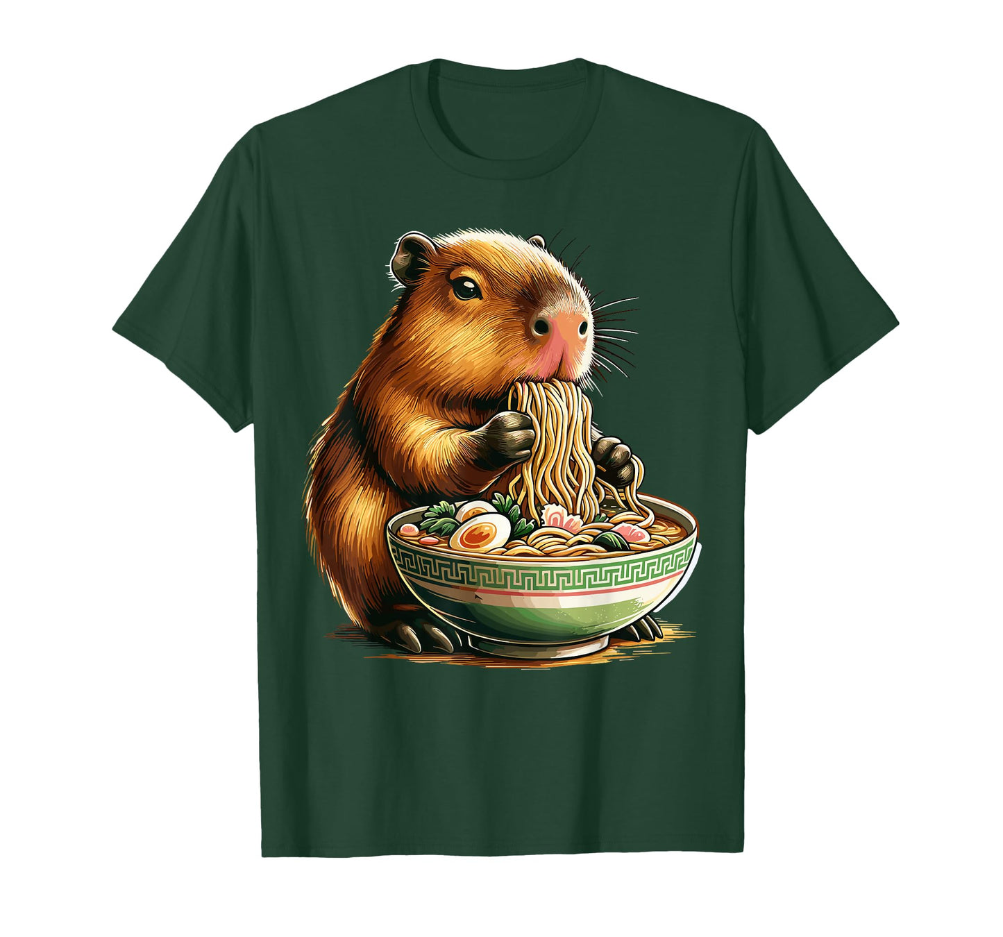 Capybara Eating Japanese Ramen Kawaii Capybara T-Shirt