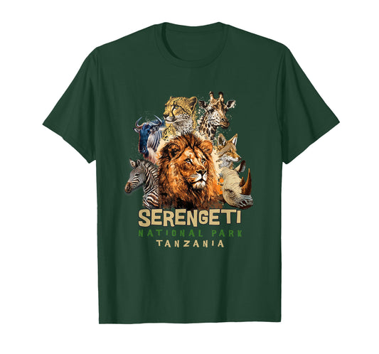 Animals in African Serengeti National Park Safari Tanzania T-Shirt