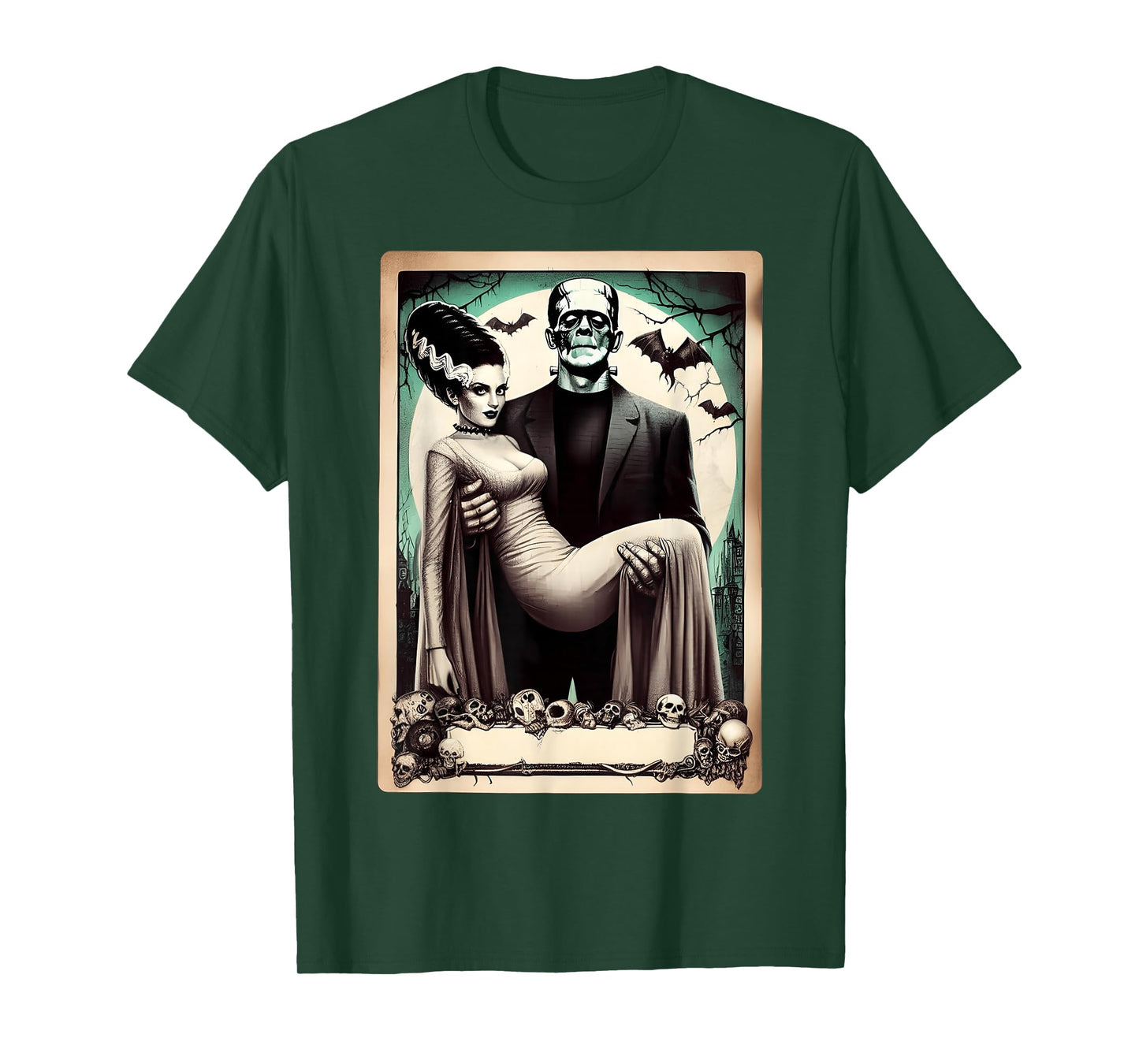 The Monster Frankenstein And Bride The Lovers Tarot Card T-Shirt