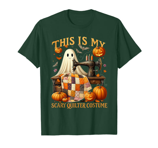 Halloween Ghost Spooky This My Scary Quilter Costume T-Shirt