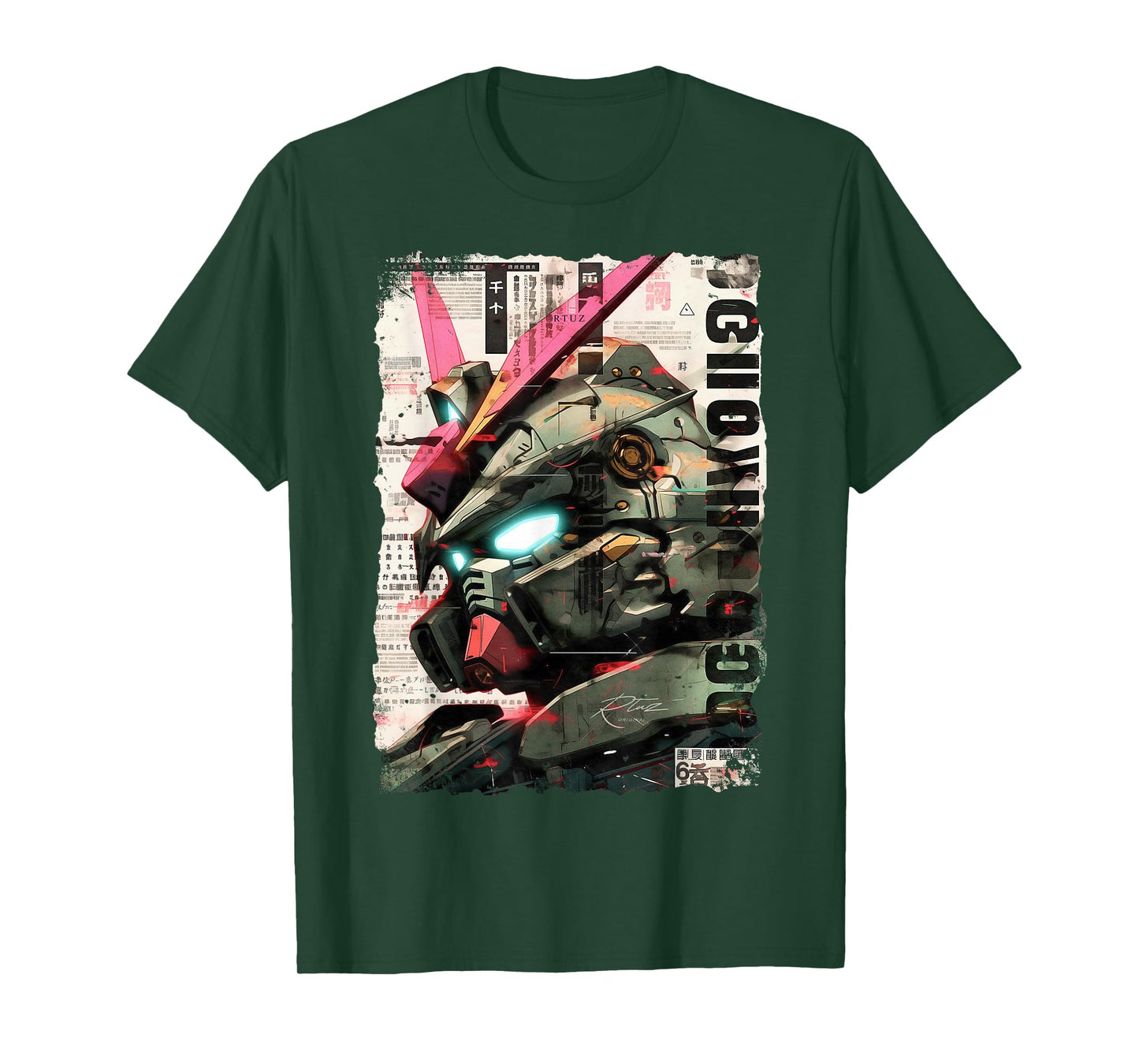 Cyberpunk Japanese cyborg futuristic robot T-Shirt, Small