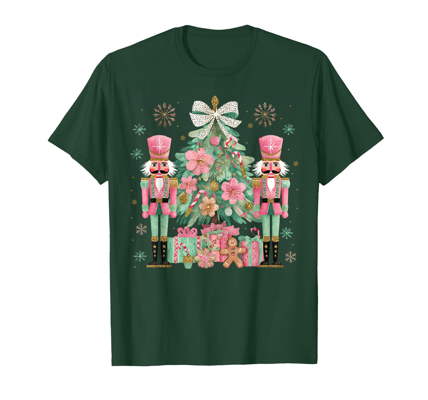 Nutcracker Squad Christmas Tree Ballet Dance Women Kids Girl T-Shirt