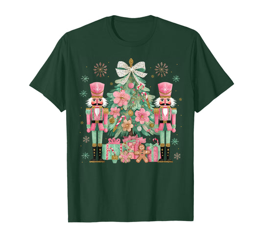 Nutcracker Squad Christmas Tree Ballet Dance Women Kids Girl T-Shirt