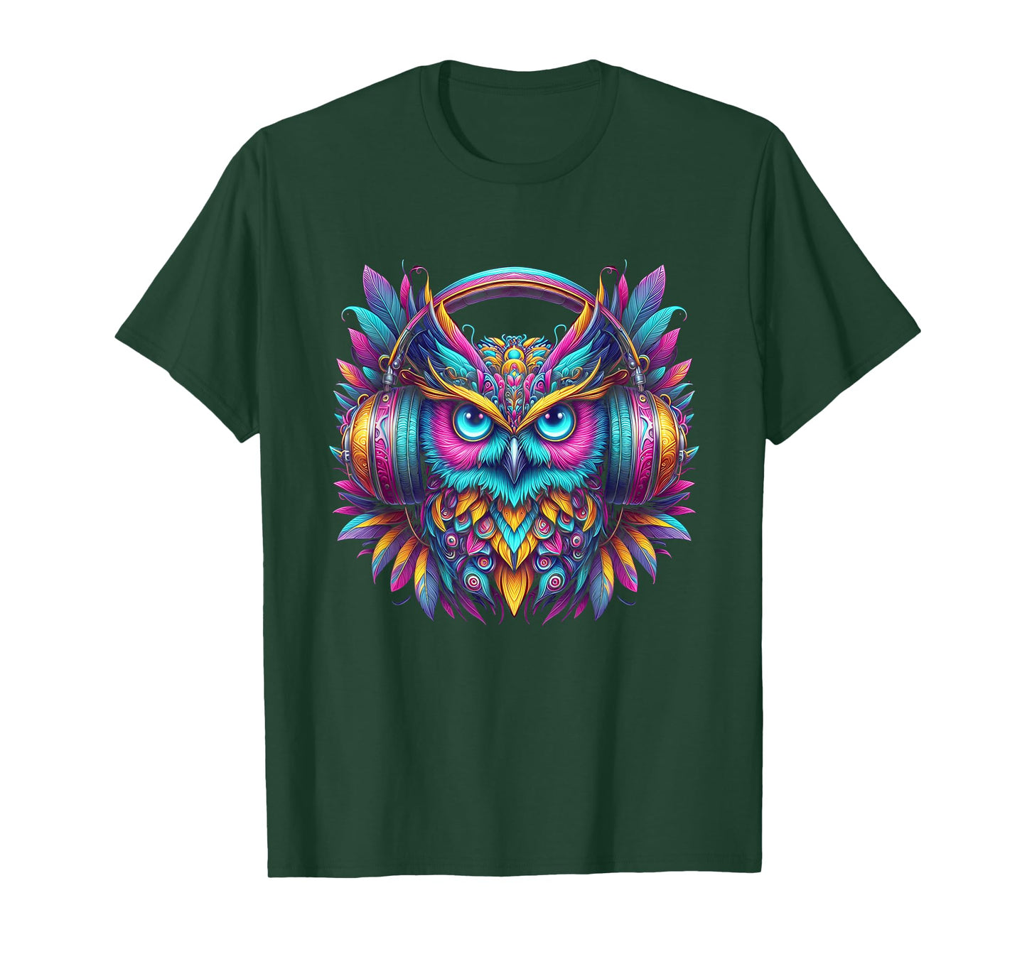 Rave Rainbow Owl House EDM Festival Raver Animal EDC T-Shirt