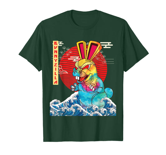 BunnyZilla Vintage Funny Cute Rabbit Art Japanese Sunset T-Shirt
