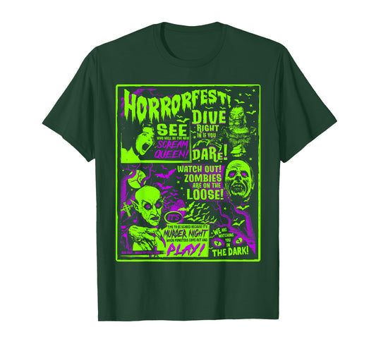 Vintage Horrorfest Poster Halloween Movie Old Time Horror T-Shirt