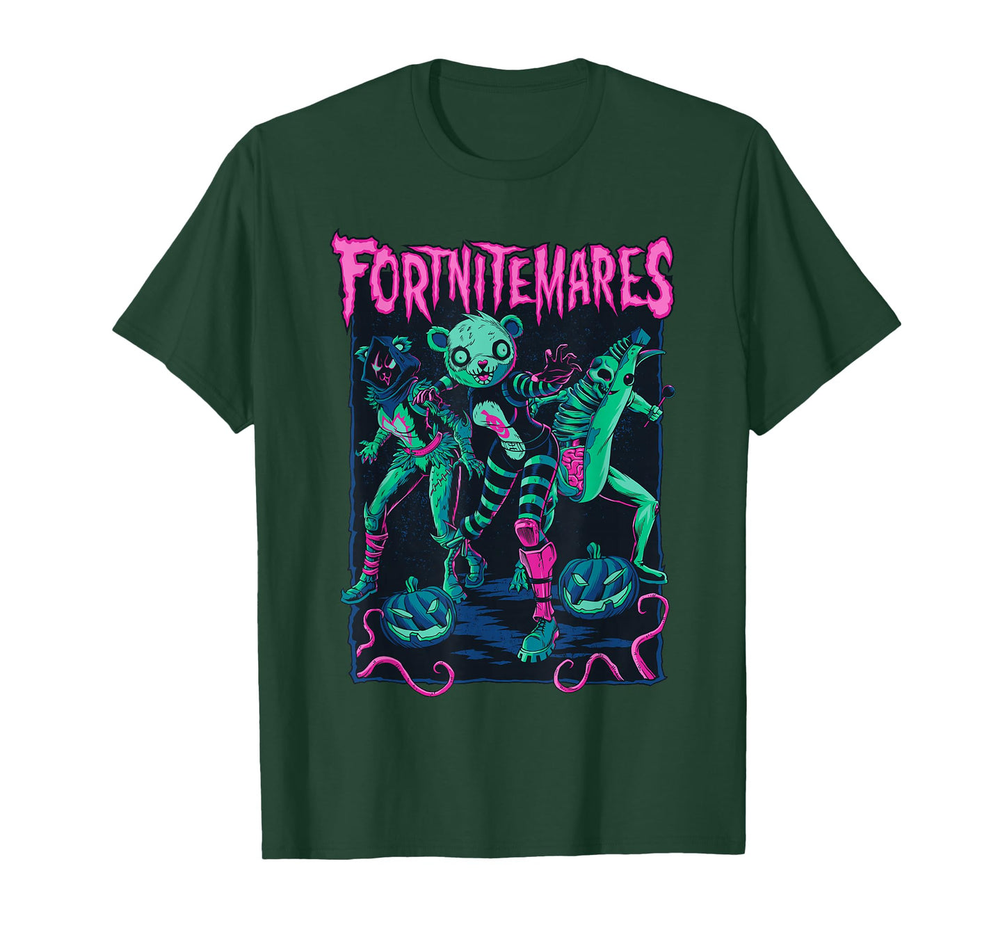 Fortnite Halloween Fortnitemares Retro Creepy Group Poster T-Shirt