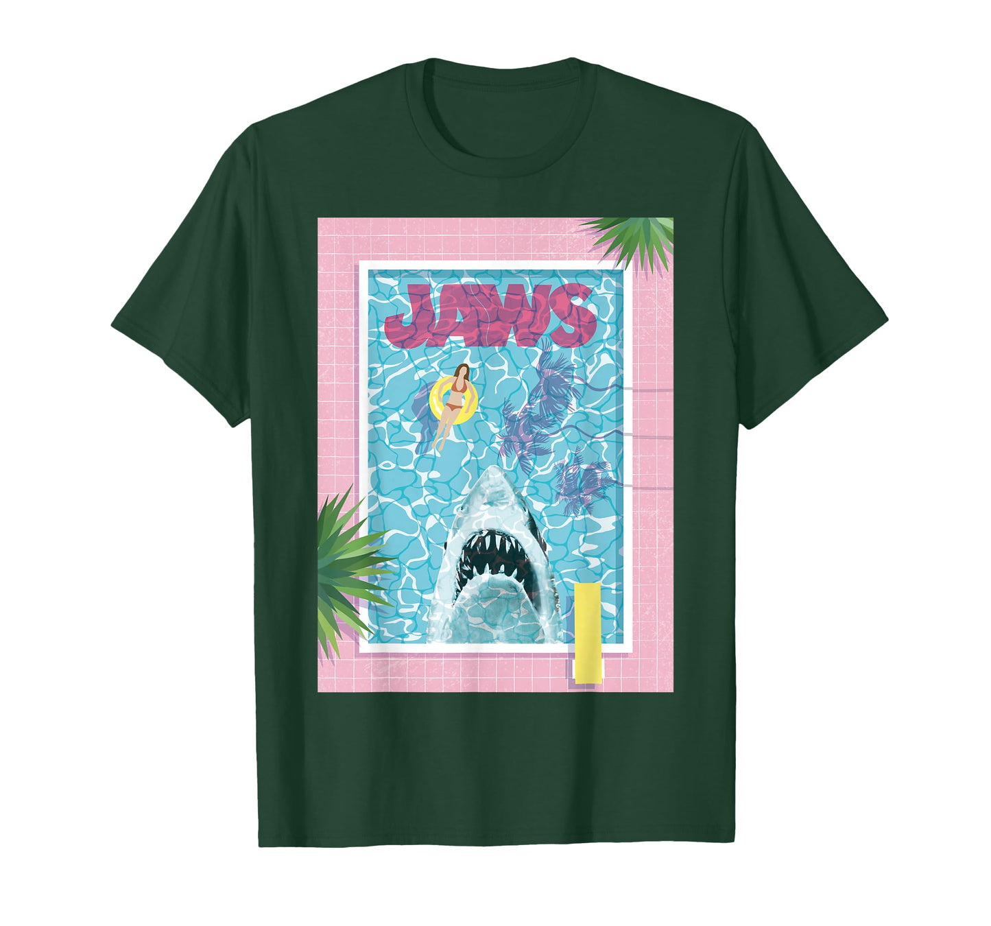 Jaws 50th Anniversary Poster Pool Front & Back T-Shirt
