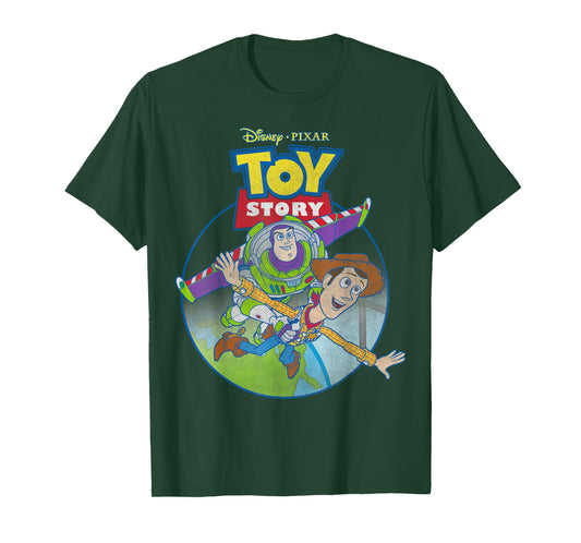 Disney Pixar Toy Story Woody & Buzz Lightyear Vintage Fly T-Shirt