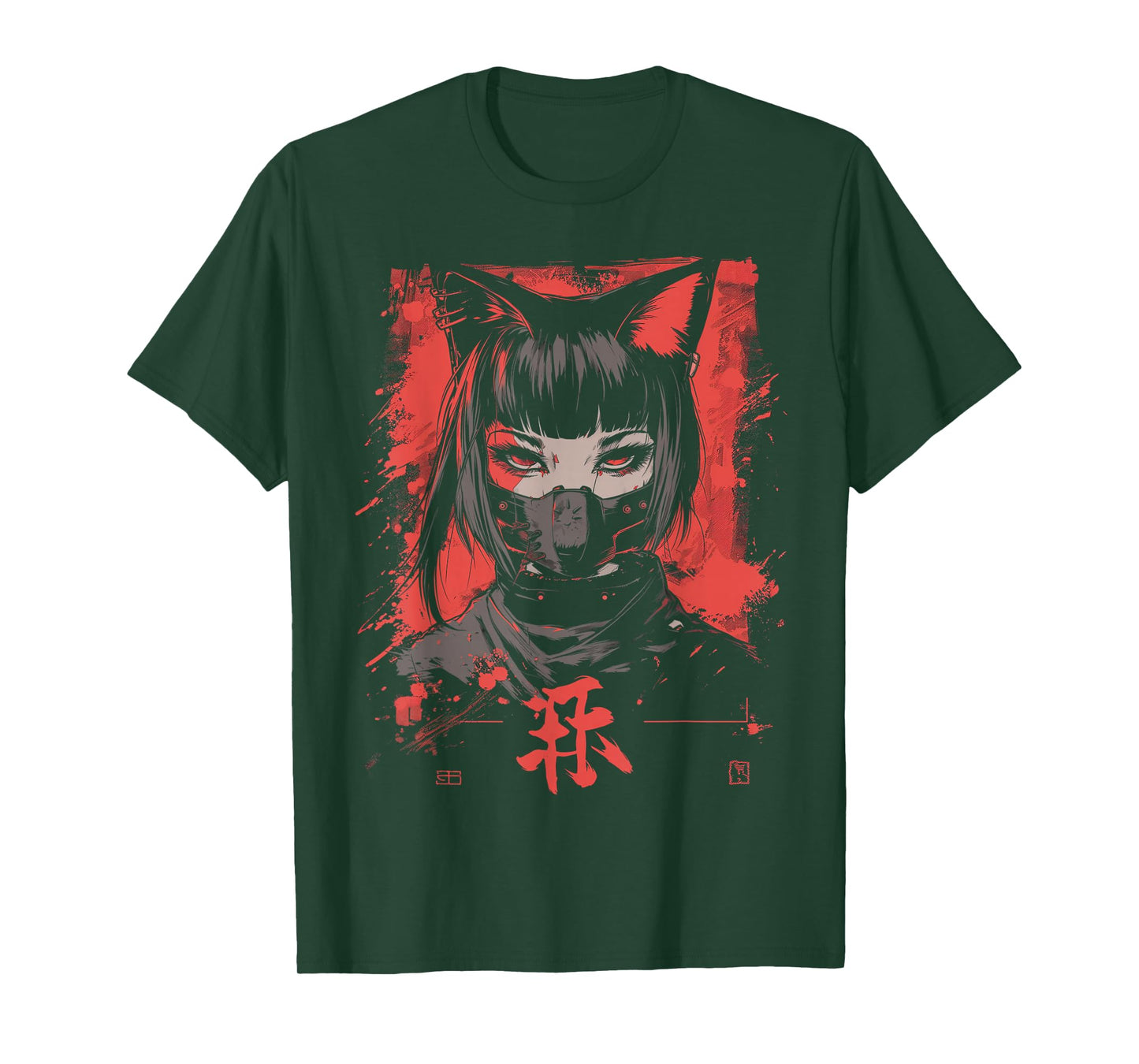 Anime Manga Punk Neko Cat Girl | Cyberpunk Japanese Harajuku T-Shirt
