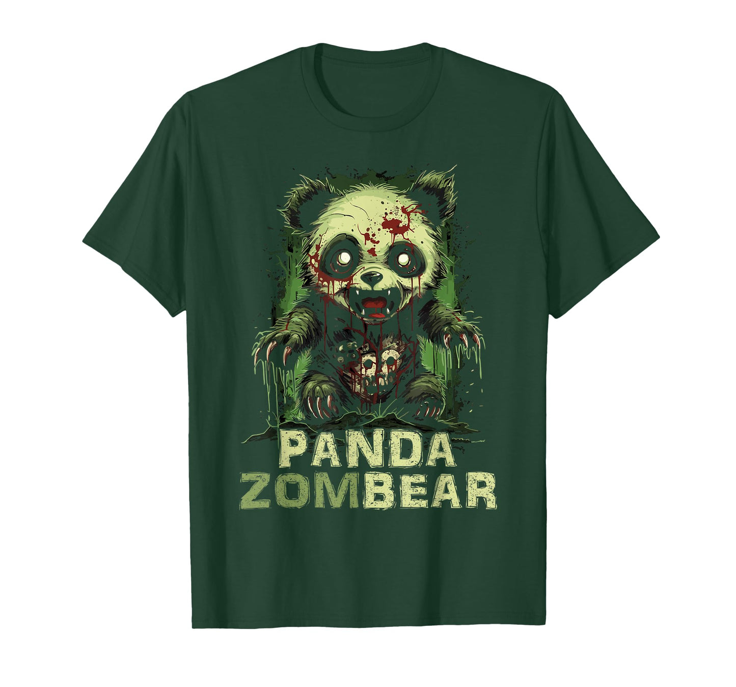 Panda Bear Zombie Halloween Tshirt For Kids Women Men Funny T-Shirt