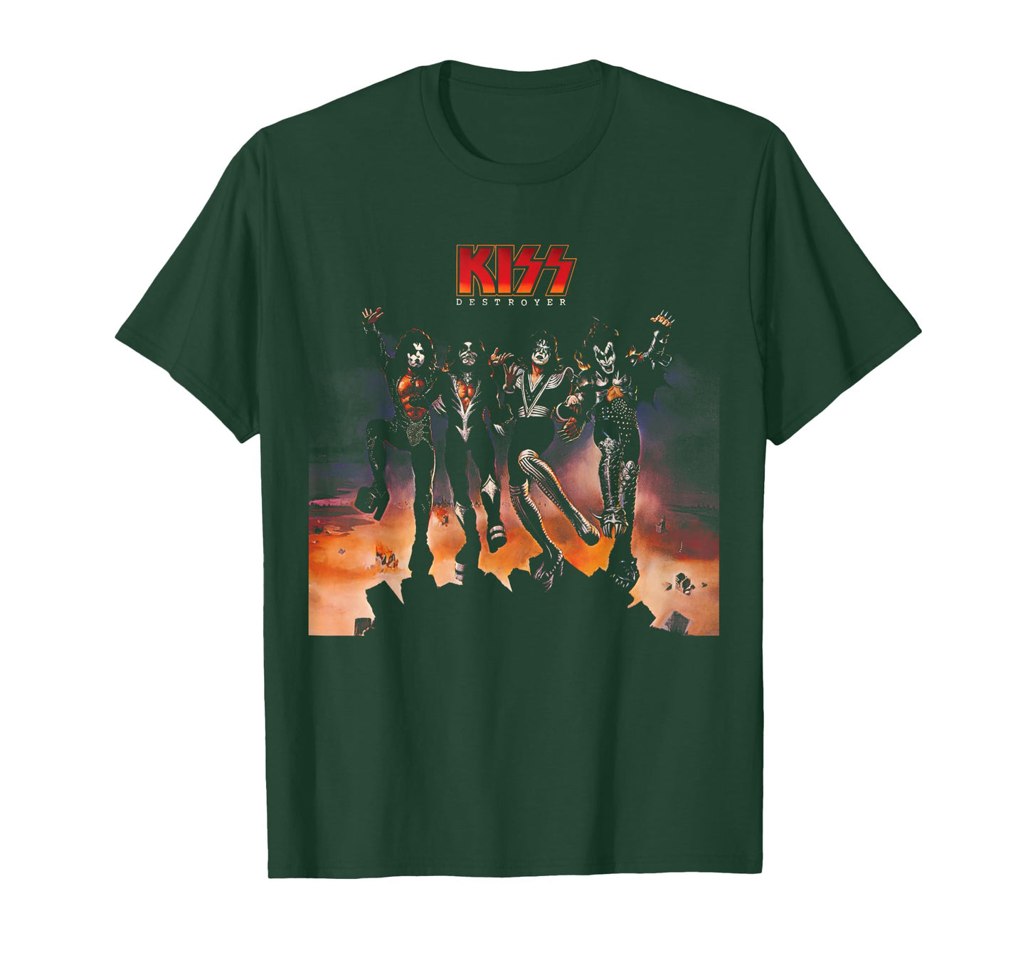 KISS Men's Classic Fit Black Destroyer T-Shirt, Small