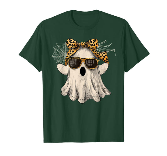 Halloween Cute Ghost Glasses Costume Girl Kids Toddler Women T-Shirt
