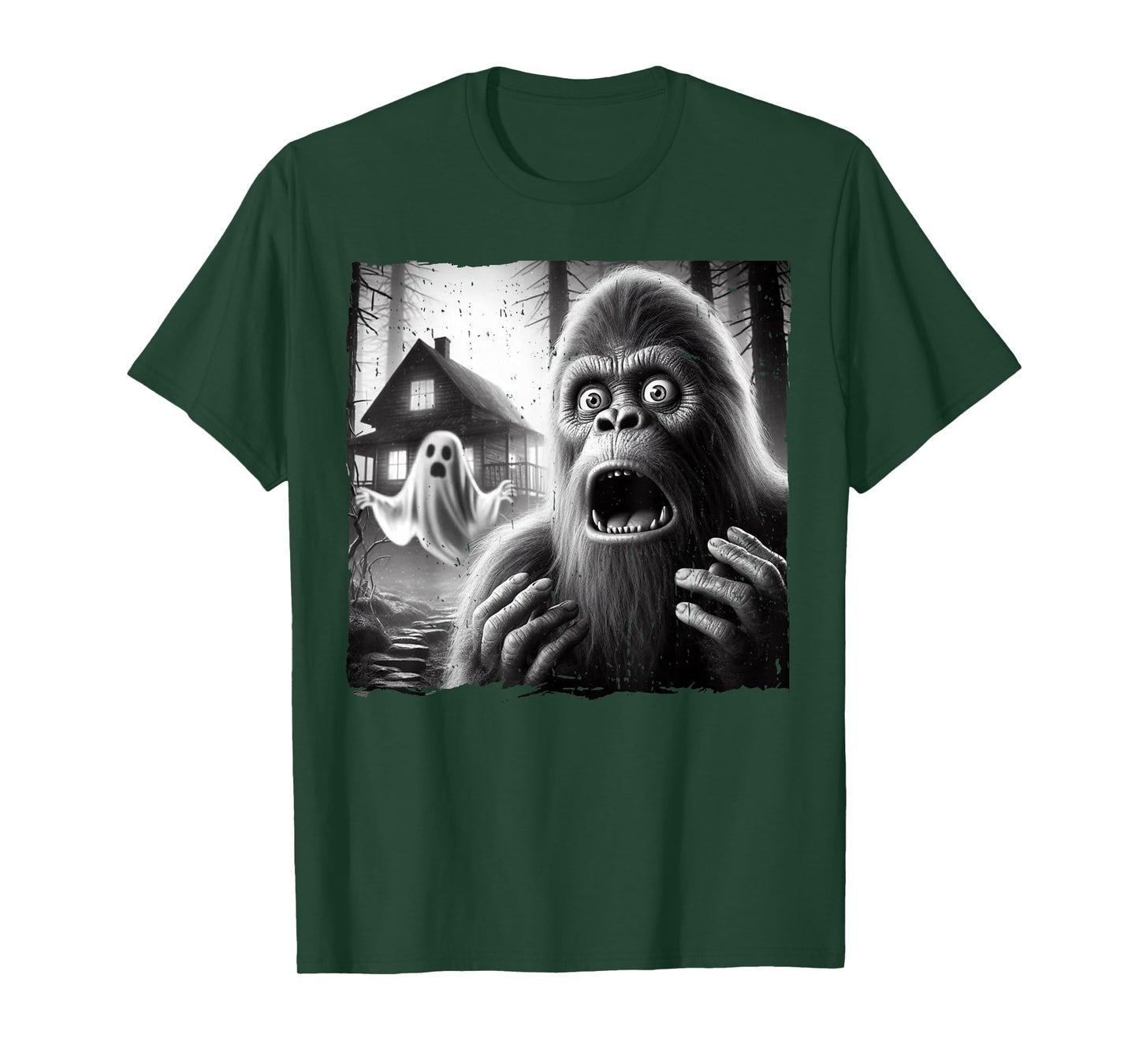 Funny Halloween Costume Men Women Bigfoot Sasquatch Ghost T-Shirt