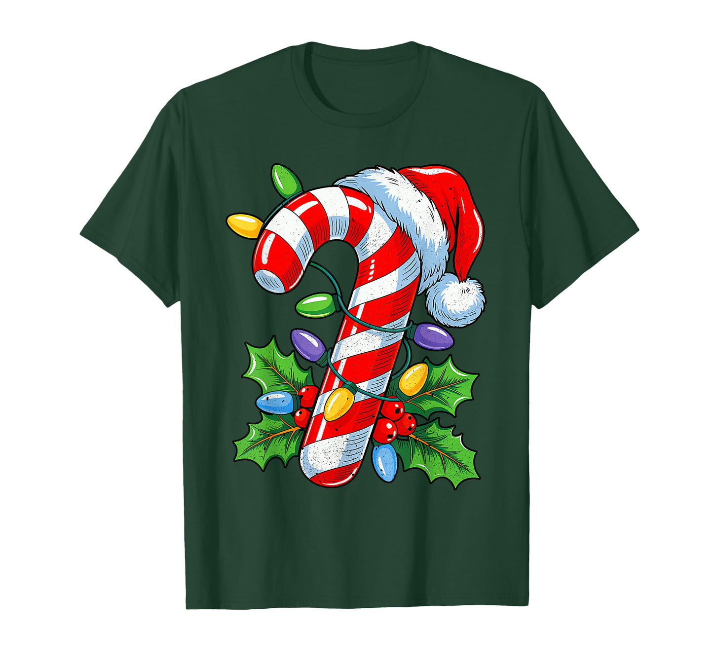 Candy Cane Crew Christmas Lights Family Matching Xmas Girls T-Shirt