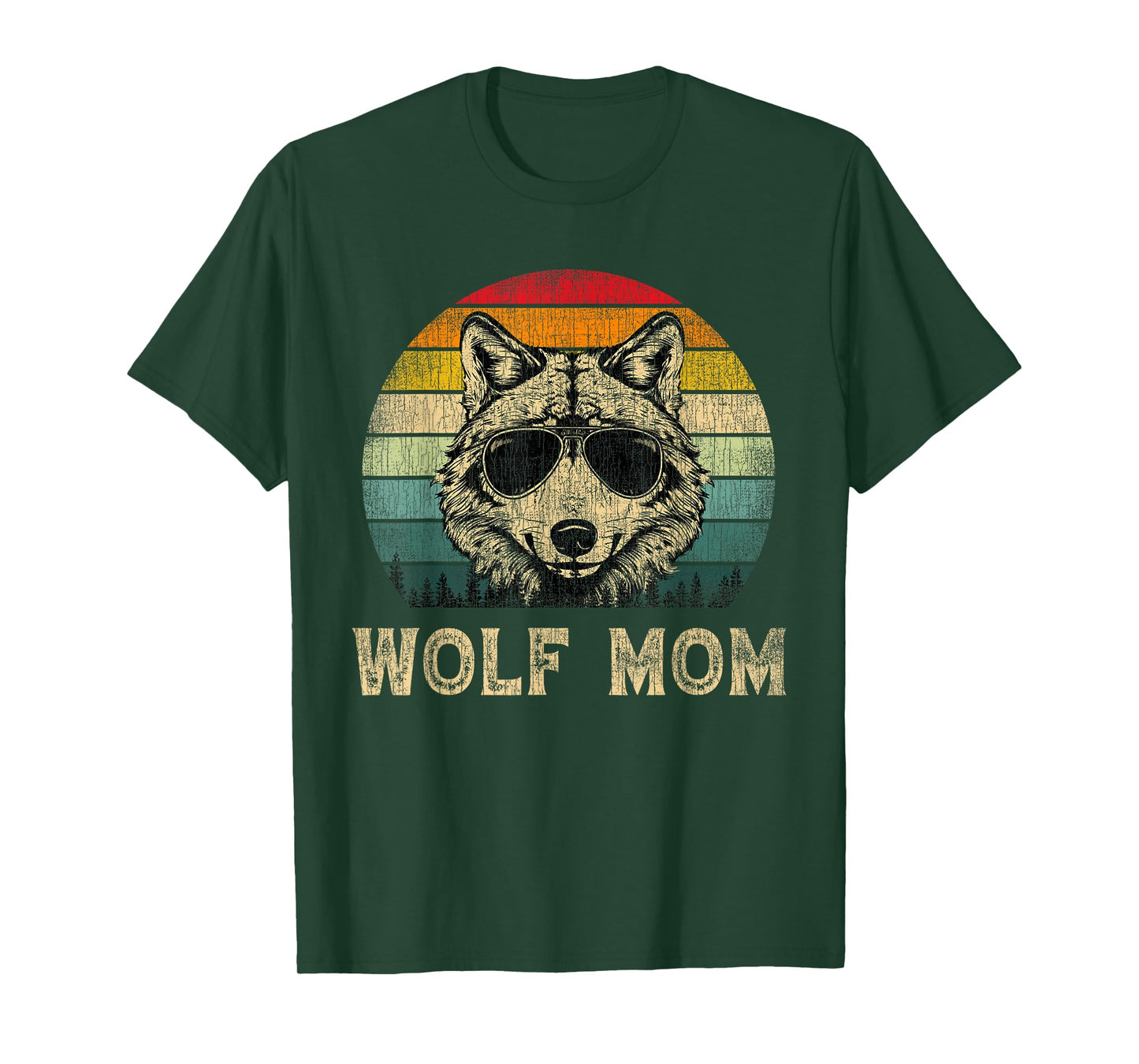 Vintage Wolf Mom Wolf Lovers Mommy Mother's Day T-Shirt