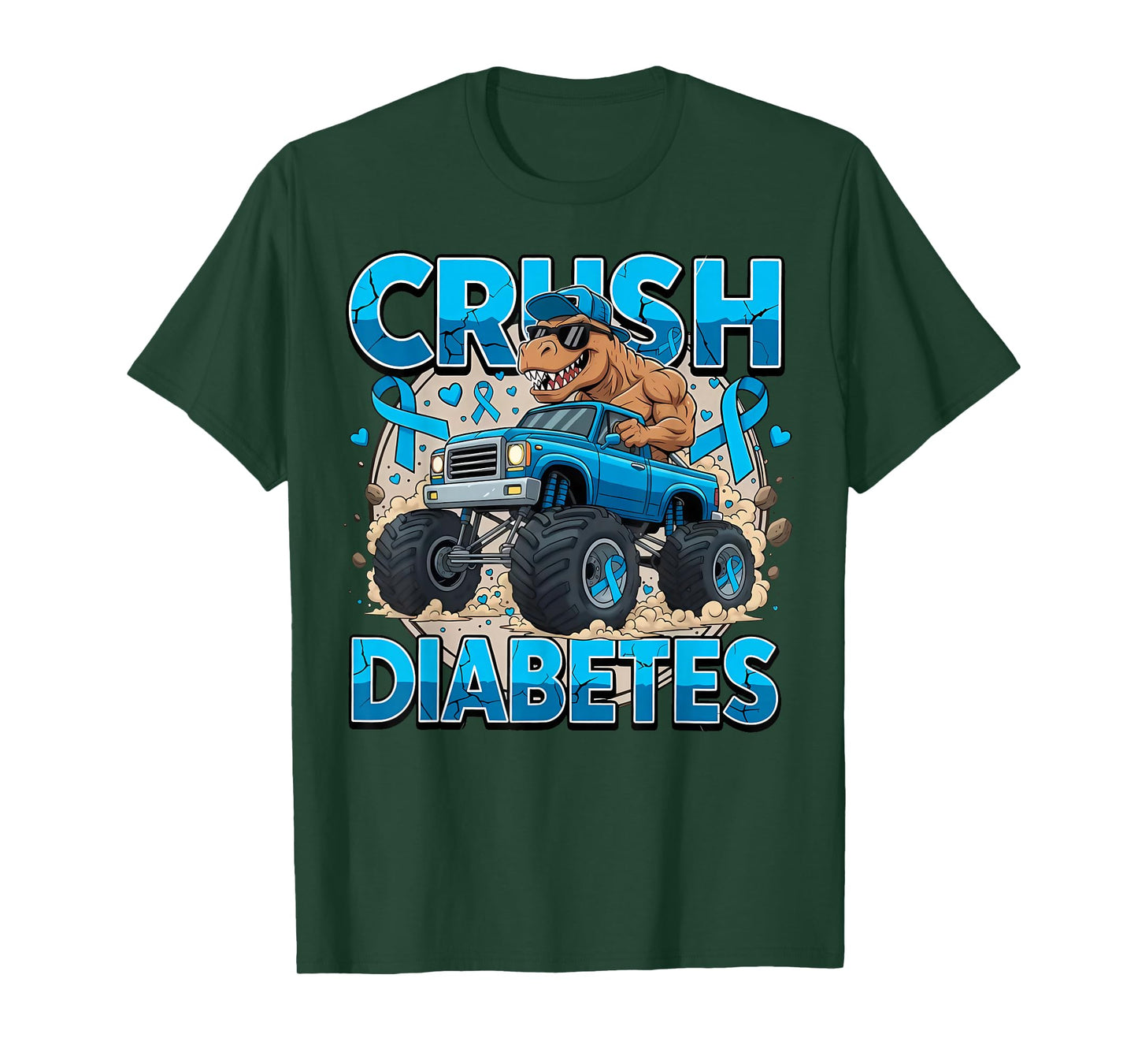 Crush Diabetes Awareness Monster Truck Toddler Boy Kids T-Shirt