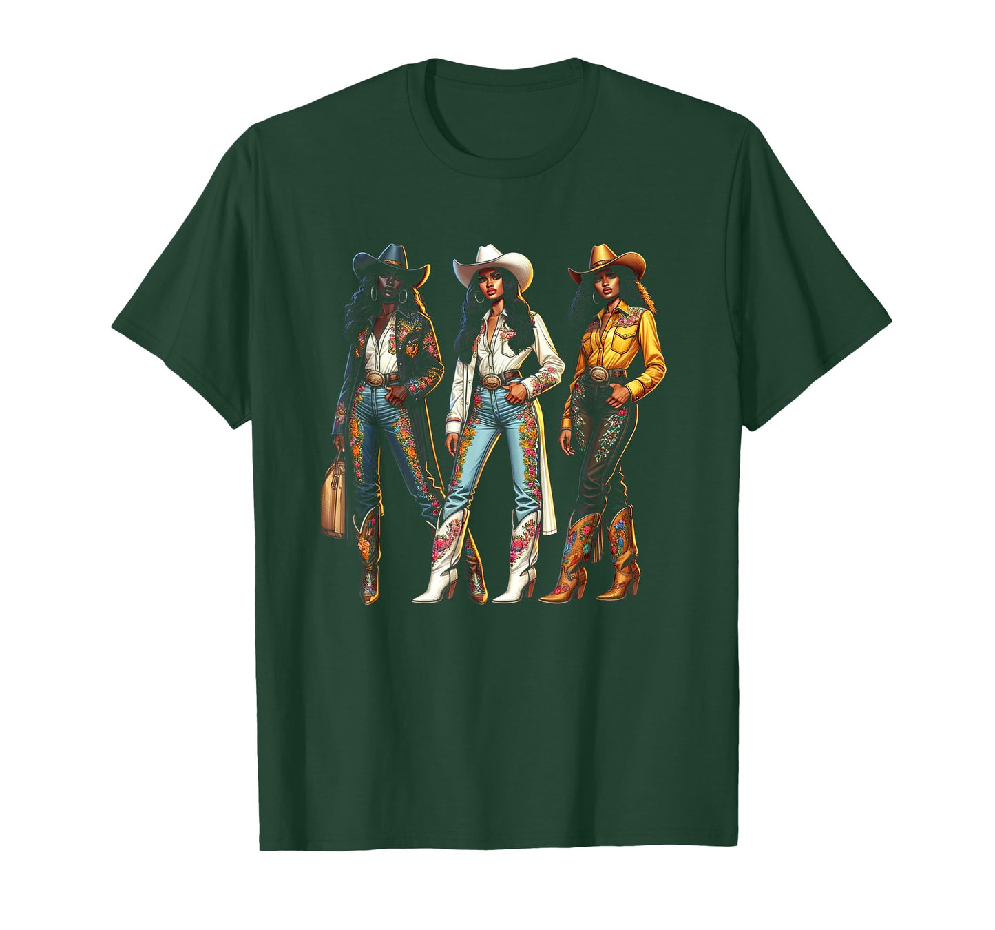 Black Cowgirl Western Rodeo Melanin Black History Texas T-Shirt