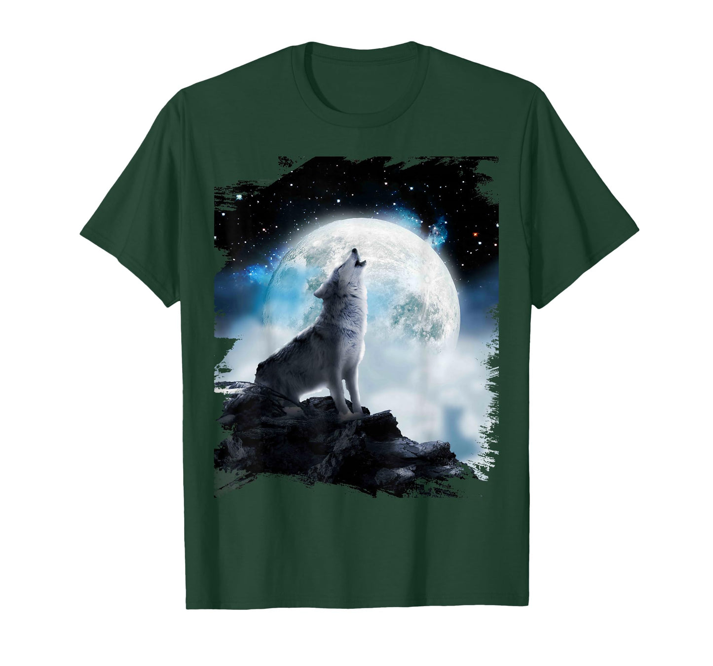 Cosmic Space Wolf Wolves Howling At Moon T-Shirt