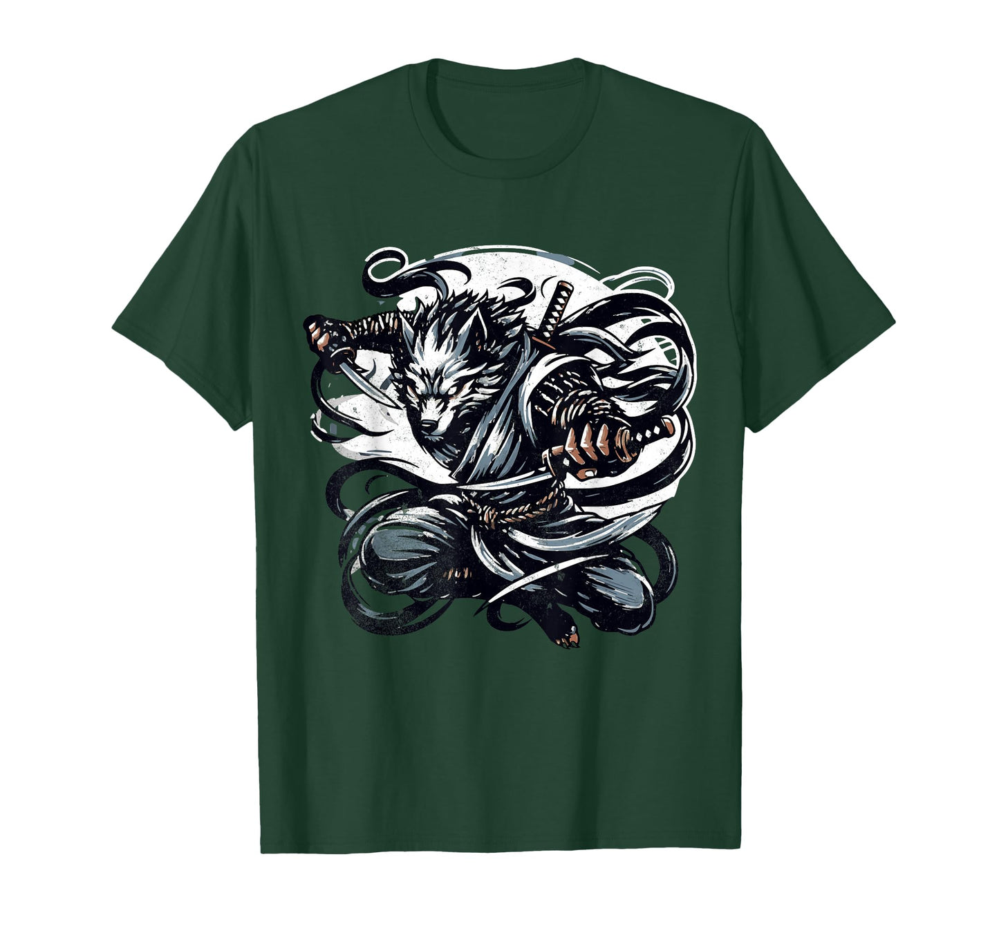 Werewolf Ninja Mystique Mythical Wolf Ninja Anime T-Shirt