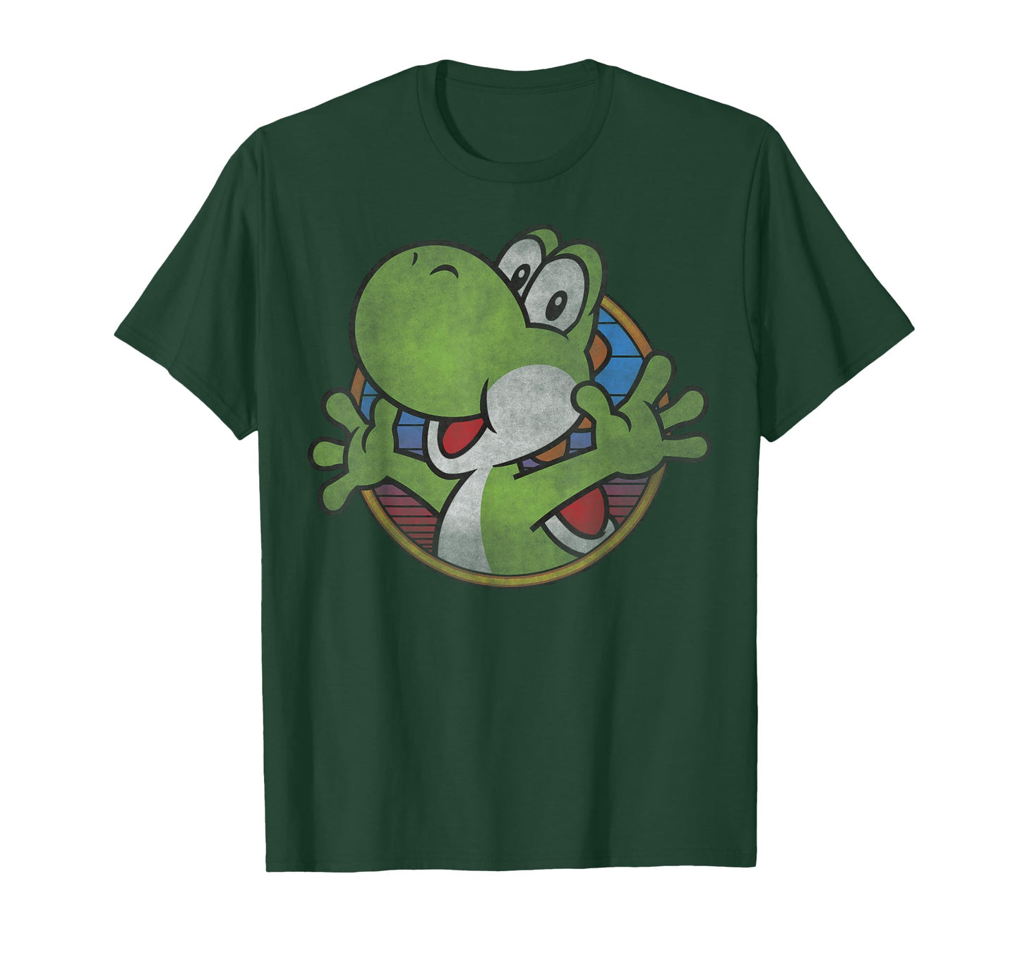 Super Mario Yoshi Color Fade Circle Logo T-Shirt