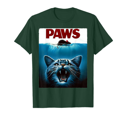 Paws Cat and Mouse Parody Funny Cat T-Shirt