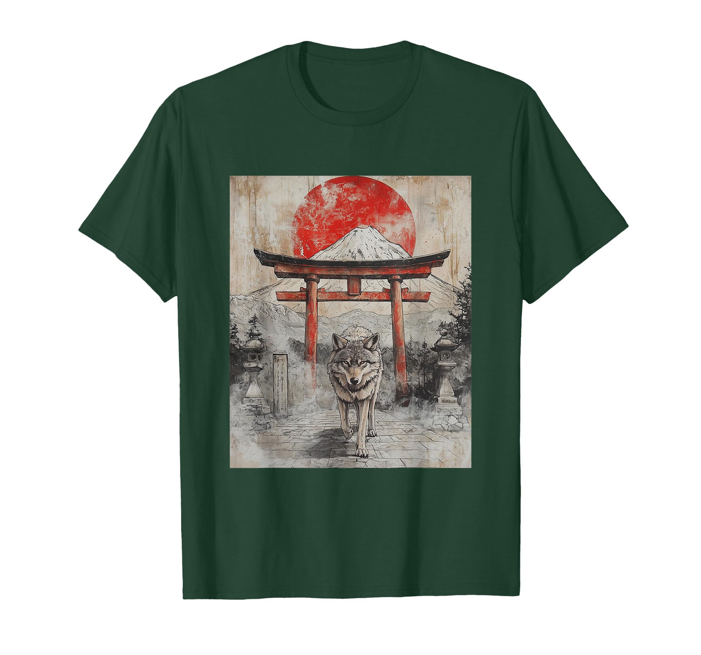 Wolf Wolves Japan Japanese Funny Anime Graphic T-Shirt