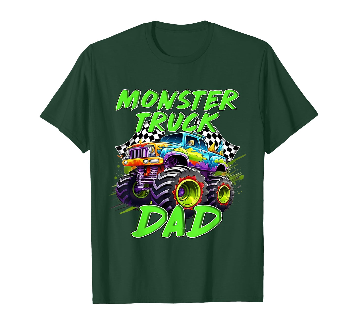 Monster Truck Dad Family Matching Birthday Party Fathers Day T-Shirt