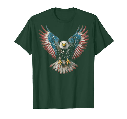 American Flag Bald Eagle 4th of July USA Patriotic (ON BACK) T-Shirt
